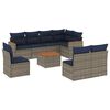 vidaXL Set Divani da Giardino 9 pz con Cuscini Grigio in Polyrattan