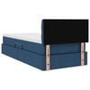 vidaXL Letto con contenitore e LED con led Blu 100 x 200 cm Tessuto