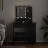 vidaXL Set Tavolo da Trucco LED 2 pcs Rovere Nero Legno multistrato