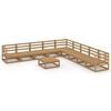 vidaXL Set Salotto da Giardino 10pz Marrone Ambra Legno Massello Pino