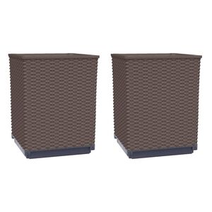 vidaXL Fioriere 2 pz Marroni 30x30x37 cm in Polipropilene