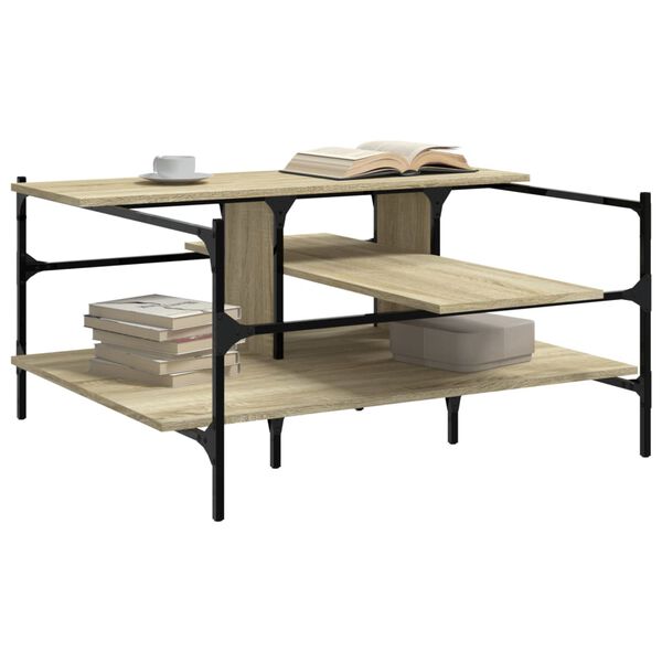 vidaXL Tavolino Salotto Rovere Sonoma 100x100x48,5cm Legno&nbsp;Multistrato