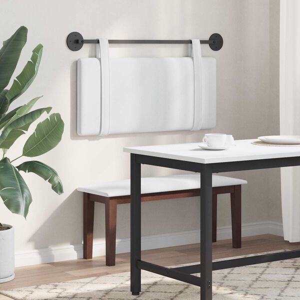 vidaXL Testata appesa Tinta unita Bianco 100 x 55 x 5 cm Tessuto