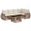 vidaXL Set Divano da Giardino 6 pz Beige e Bianco Crema polyrattan