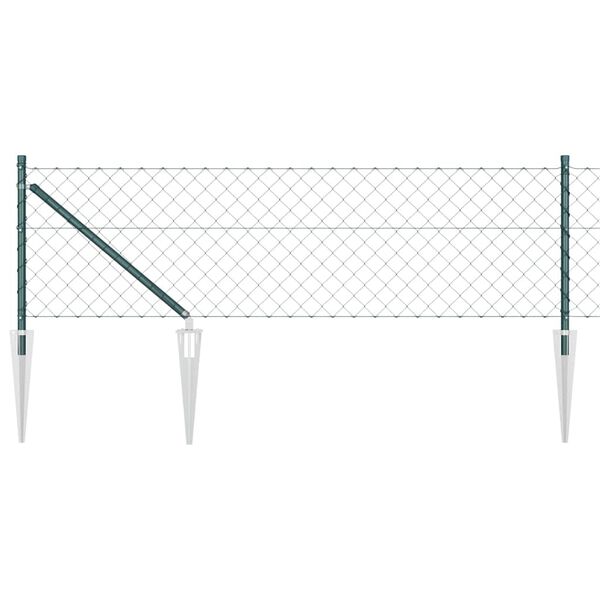 vidaXL Palo della recinzione Verde 25 x 0,6 m (maglie 40 x 40 mm)