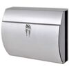 vidaXL Cassetta della posta in acciaio inossidabile 37,5 x 13 x 31 cm