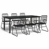 vidaXL Set da Pranzo da Giardino 7 pz Nero in Rattan PVC