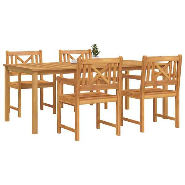 vidaXL Set da Pranzo per Giardino 5 pcs Marrone