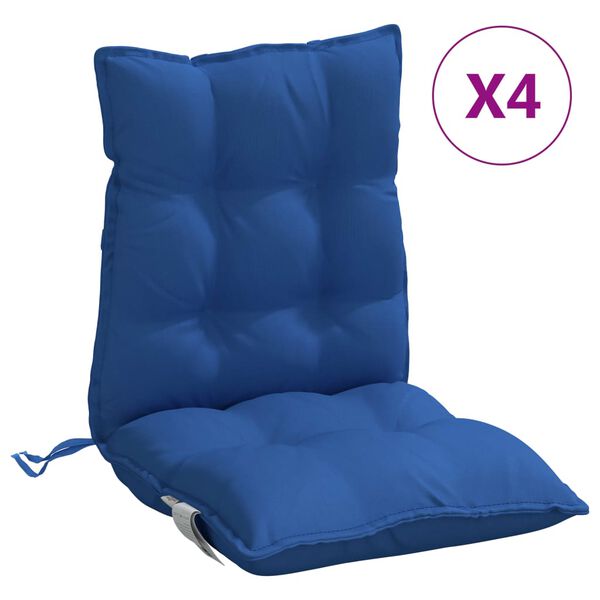 vidaXL Cuscini Sedia con Schienale Basso 4 pz Blu Reale Tessuto Oxford