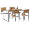 vidaXL Set da Pranzo per Giardino 5 pcs Grigio e marrone