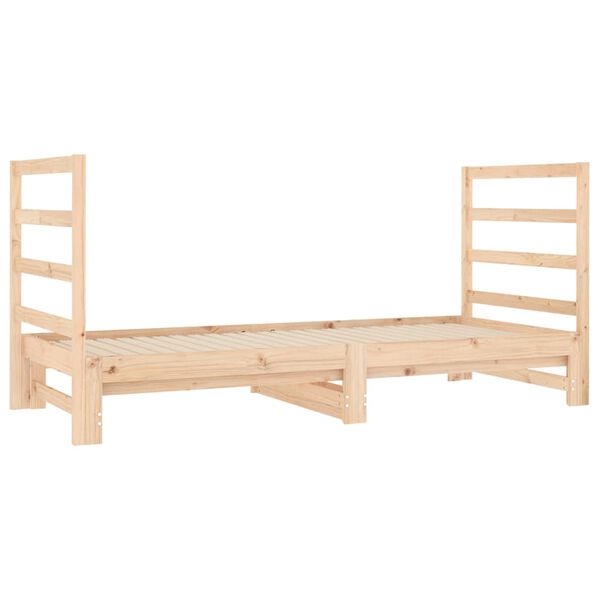 vidaXL Dormeuse Estraibile 2x(90x190) cm Legno Massello di Pino