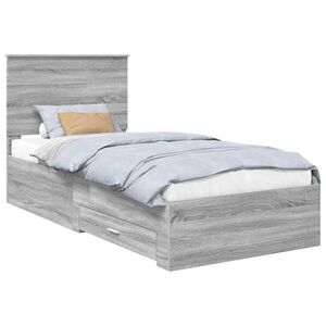 vidaXL Struttura del letto Grigio Sonoma 90 x 200 cm Legno multistrato