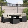 vidaXL Set Divano da Giardino 6 pz con Cuscini Nero in Polyrattan