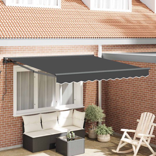 vidaXL Tenda Retrattile Antracite 300 x 250 cm Alluminio e Tessuto