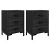 vidaXL Comodini 2 pz Neri 40x30x55 cm in Legno Massello di Pino