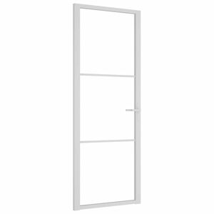 vidaXL Porta Interna 76x201,5 cm Bianca in Vetro ESG e Alluminio