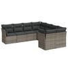 vidaXL Set Divano da Giardino 8 pz con Cuscini Grigio in Polyrattan