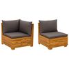 vidaXL Set Lounge da Giardino 2 Pezzo Marrone Legno di Acacia Massello