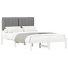 vidaXL Letto con Testiera Rivestita Bianco e grigio chiaro