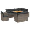 vidaXL Set Divano da Giardino 9 pz con Cuscini Grigio in Polyrattan