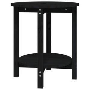 vidaXL Tavolino da Salotto Nero &Oslash; 55x60 cm in Legno Massello di Pino