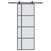 vidaXL Porta Scorrevole con Ferramenta 76x205cm Vetro ESG Alluminio