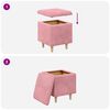vidaXL Pouf contenitore con cuscino Rosa 40 x 40 x 45 cm Velluto