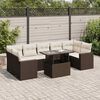vidaXL Set Divani da Giardino 8 pz con Cuscini Marrone in Polyrattan