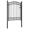 vidaXL Cancello per recinzione EMMEN con parte superiore ad arco in acciaio 100x98,5 cm Nero
