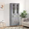 vidaXL Credenza Grigio Cemento 69,5x34x180 cm in Legno Multistrato