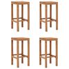 vidaXL Sgabelli da Bar 4 pz in Legno Massello di Teak