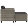 vidaXL Divano da Giardino 2Posti con Sgabelli Grigio Chiaro Polyrattan