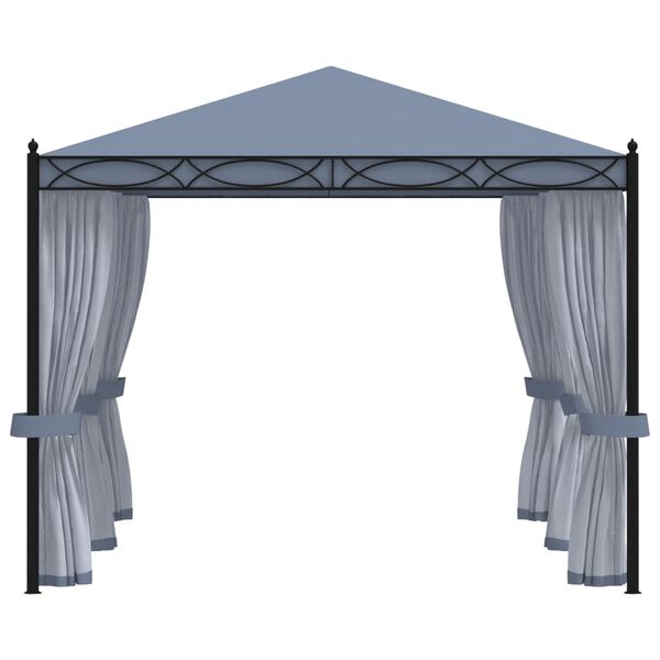 vidaXL Gazebo con Schermi a Rete 3x4 cm Antracite in Acciaio