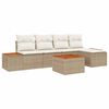 vidaXL Set Divano da Giardino 6 pz Beige Poly Rattan