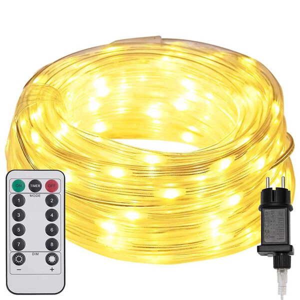 vidaXL Luce a corda con 120 LED Bianco caldo 5 m PVC