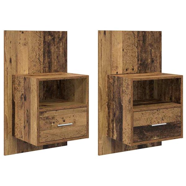 vidaXL Armadio da Notte 2 pcs Legno vecchio 50 x 32.5 x 80cm