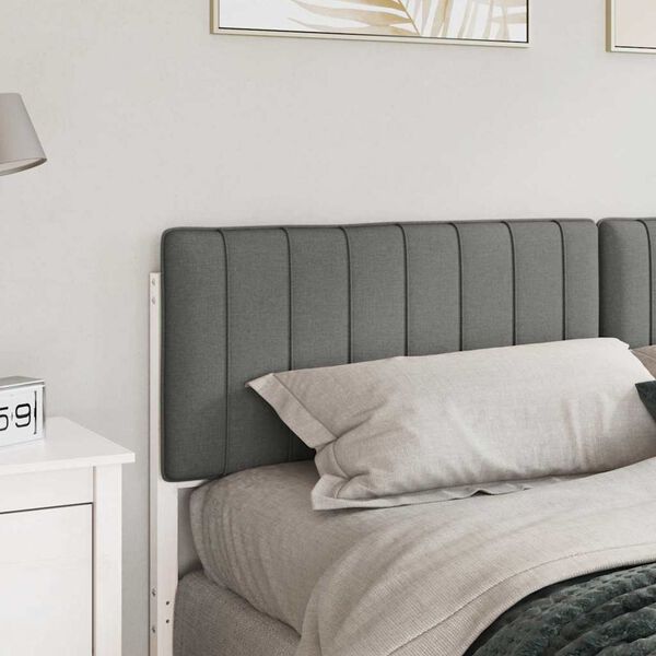 vidaXL Testiera imbottita Bianco e grigio chiaro 180 cm Pino massello