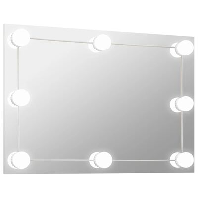 vidaXL Specchio da Parete Rettangolare con Luci LED in Vetro