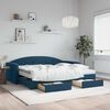 vidaXL Divano Letto Estraibile con Cassetti Blu 90x200 cm in Velluto