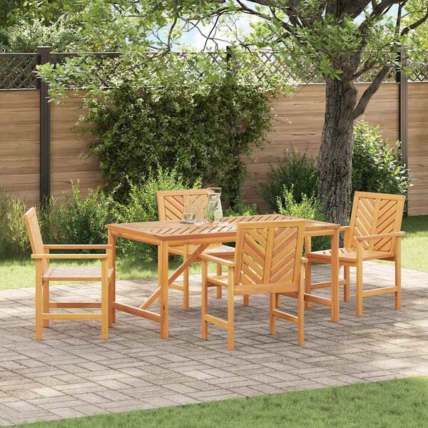 vidaXL Set da Pranzo per Giardino 5 pcs Marrone
