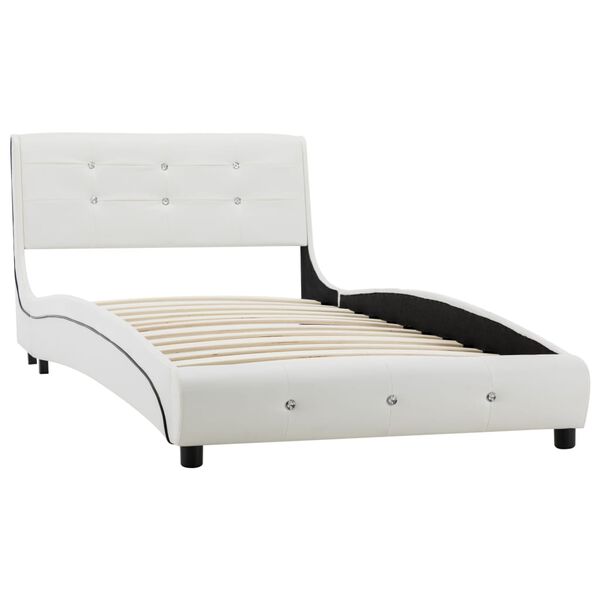 vidaXL Letto con Materasso Bianco in Similpelle 90x200 cm