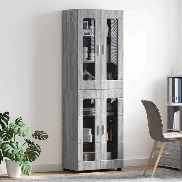 vidaXL Credenza con lo scaffale FLORIN Grigio Sonoma 60 x 35 x 182 cm
