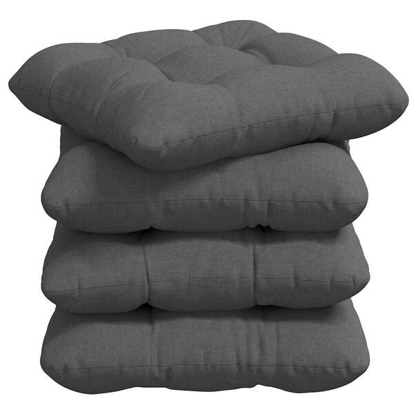 vidaXL Cuscini per Seduta 4 pcs Grigio scuro 45 x 45 x 12 cm Tessuto