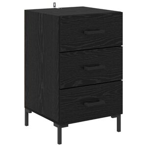 vidaXL Armadio da Notte Rovere Nero 40 x 40 x 66 cm Legno multistrato