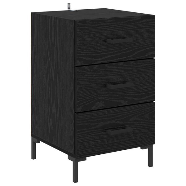 vidaXL Armadio da Notte Rovere Nero 40 x 40 x 66 cm Legno multistrato
