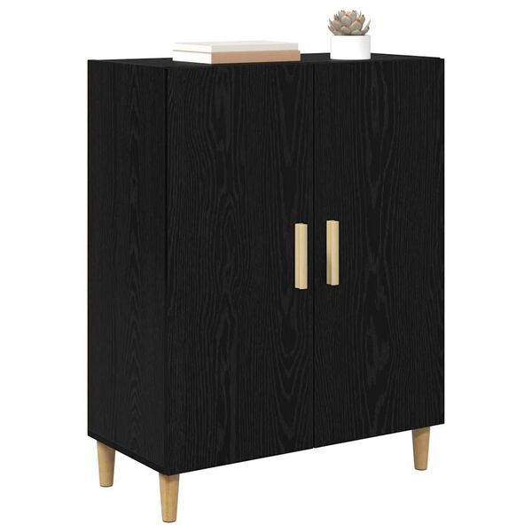 vidaXL Credenza Rovere Nero 70 x 34 x 90 cm Legno multistrato