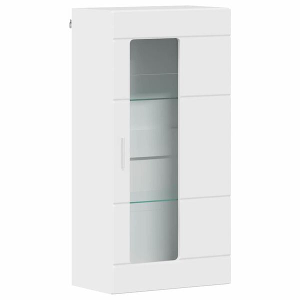 vidaXL Mobile a muro Bianco lucido 55 x 29 x 100 cm Legno multistrato