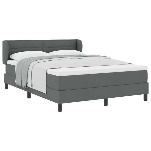 vidaXL Letto a molle con materasso Grigio scuro 160 x 200 cm Tessuto