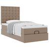 vidaXL Letto Pouf con Materasso Cappucino 100x200 cm Similpelle