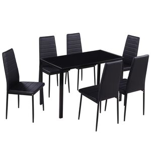 vidaXL Set Tavolo da Pranzo 7 pz Nero